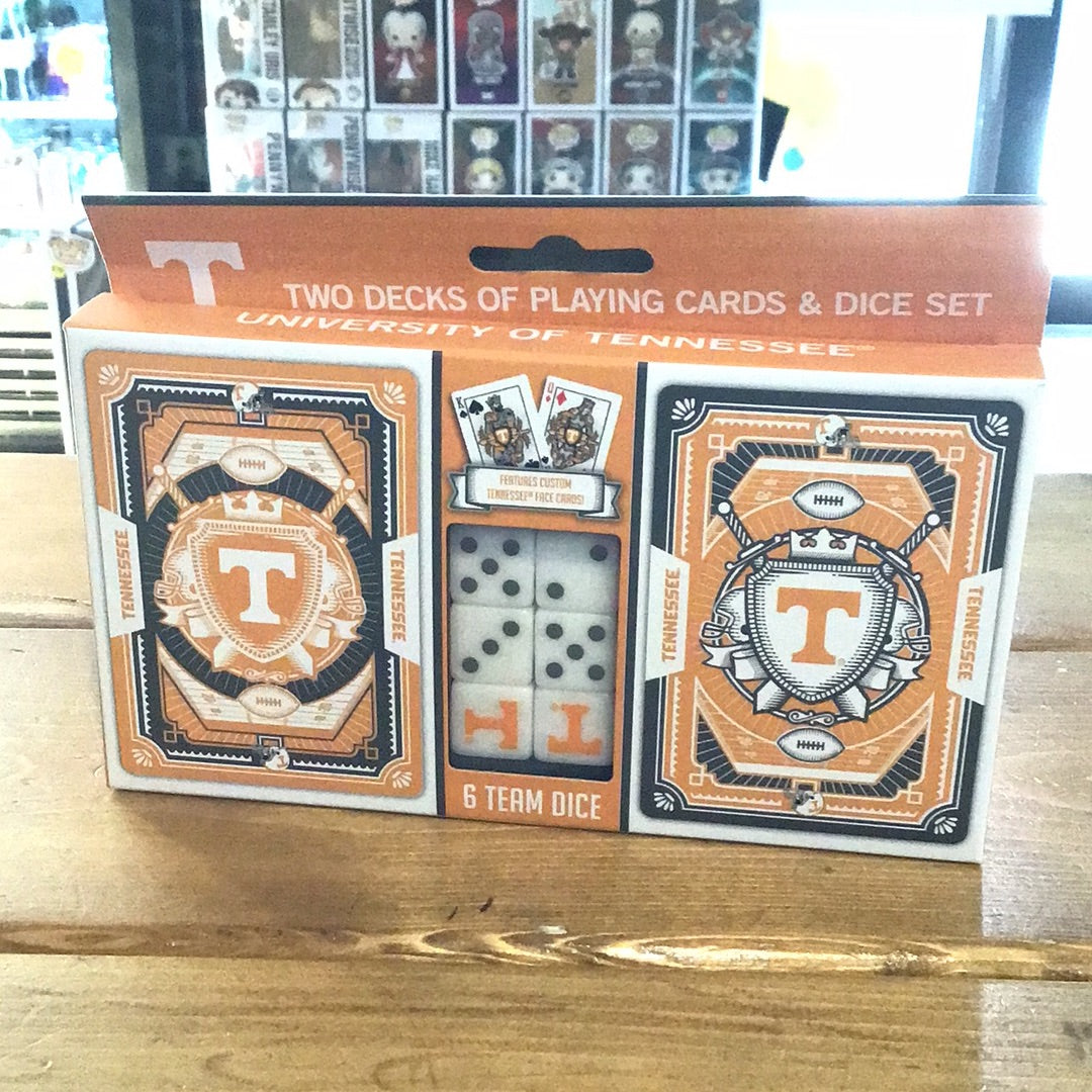 Tennessee Volunteers 2 pack Playing Cards and Dice Set