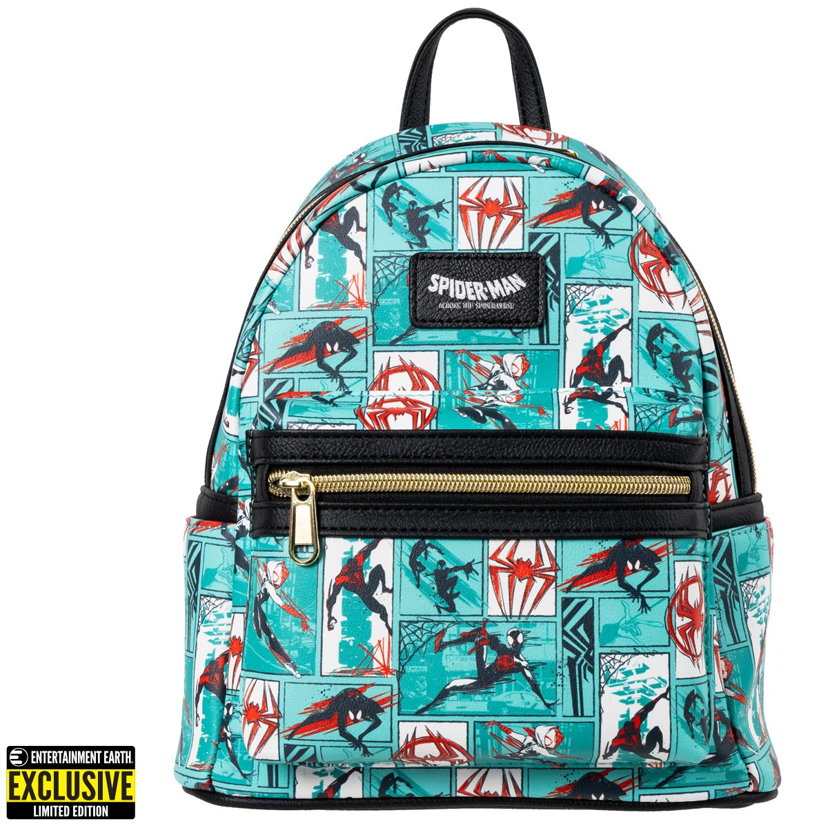 grumpy loungefly mini backpack Spider-Man: Across the Spider-Verse Comic Strip Exclusive Mini Backpack by Loungefly