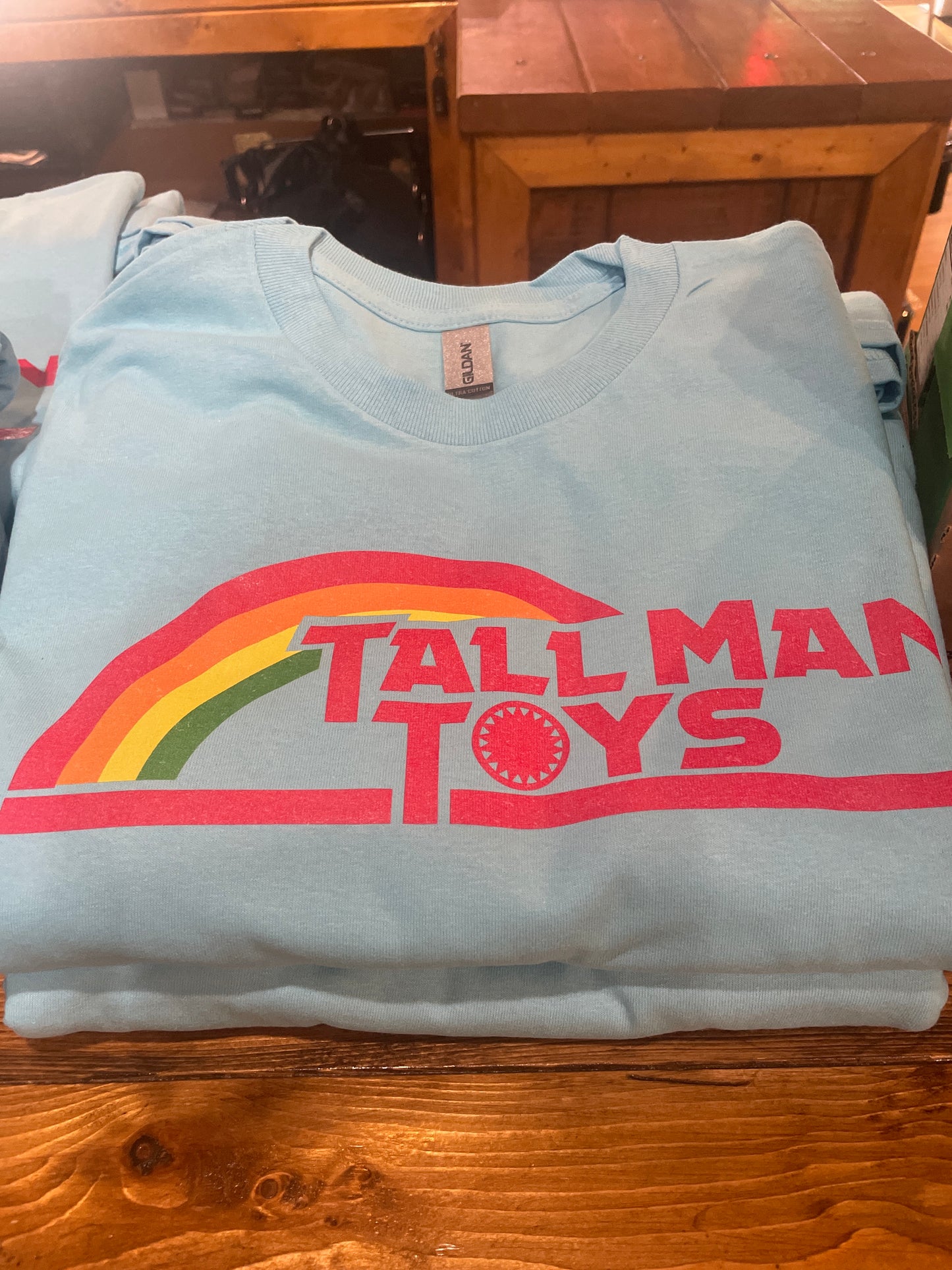Tall Man Toys T-shirt - Rainbow Design