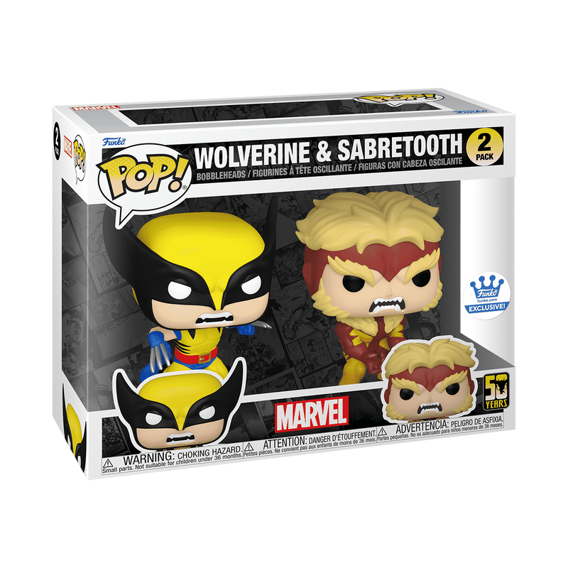 Marvel Xmen Wolverine vs Sabretooth 2-Pack- Funko Pop! Vinyl Figure