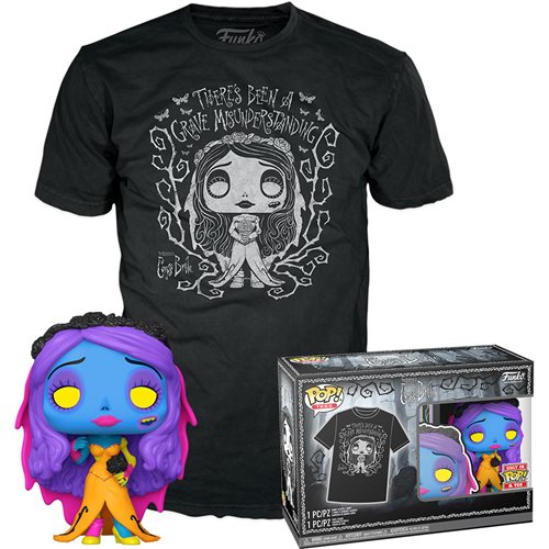 Funko Pop! and Tee - Corpse Bride Blacklight Emily 1370 set