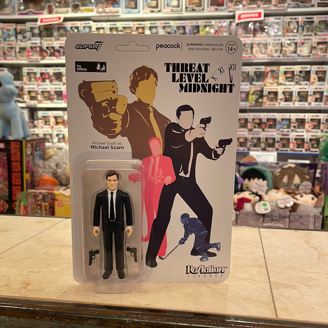 The Office Threat Level Midnight Michael Scott, as Michael Scran Super 7 reaction figure new