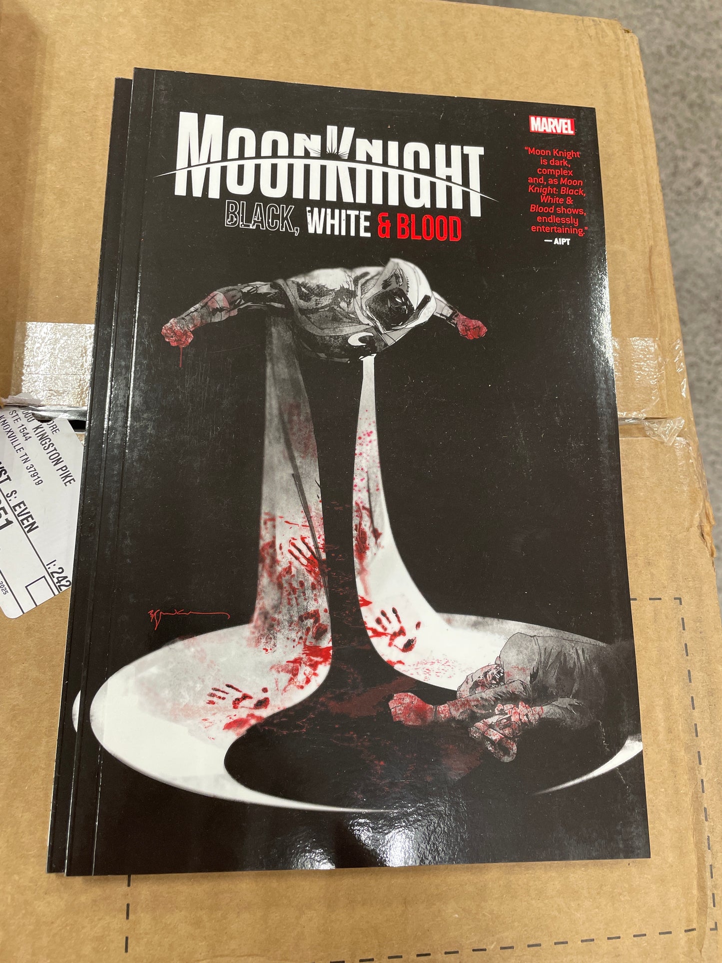Moon knight black white blood Marvel graphic novel