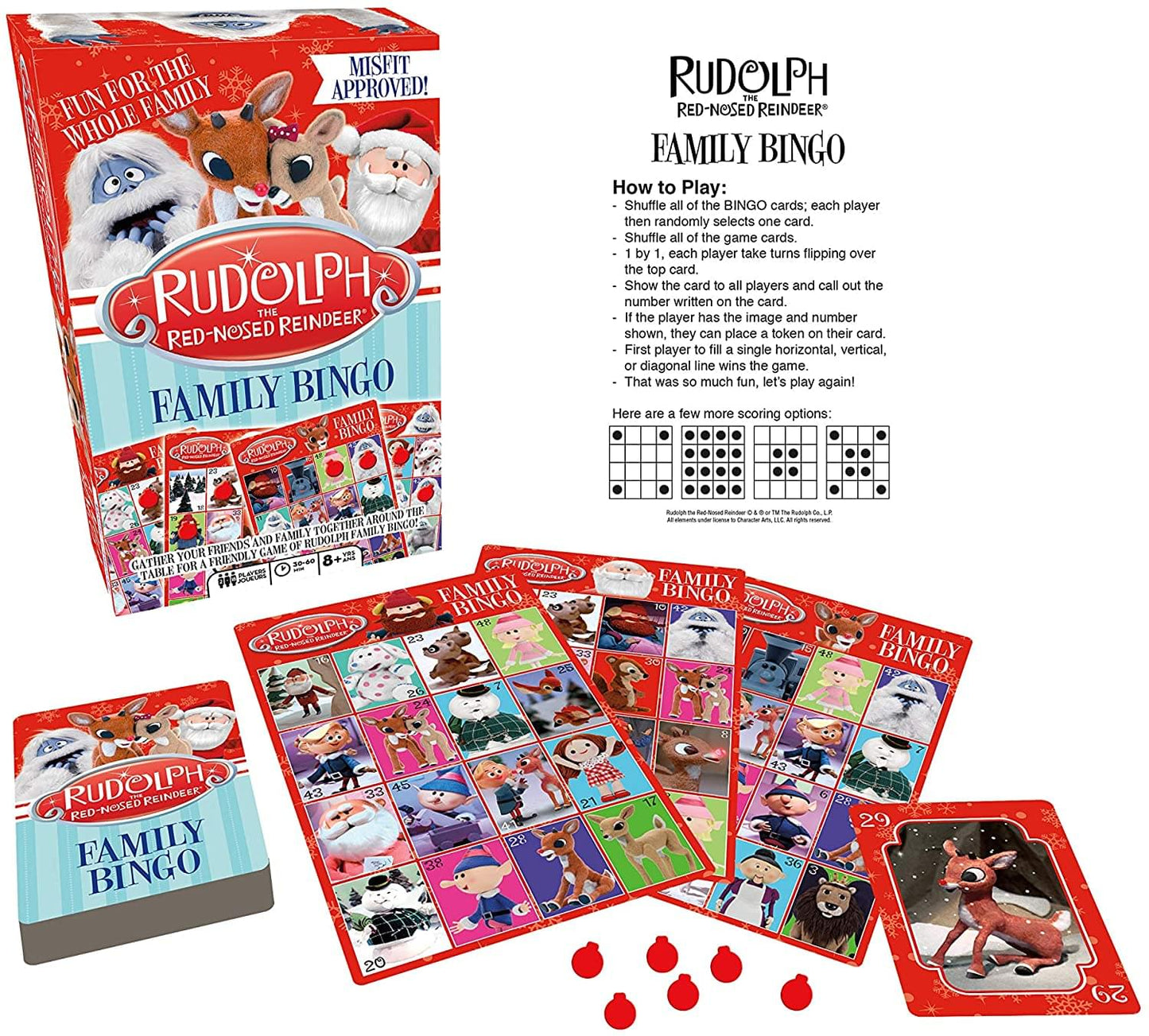 Rudolph the Red-Nosed Reindeer Family Bingo Game
