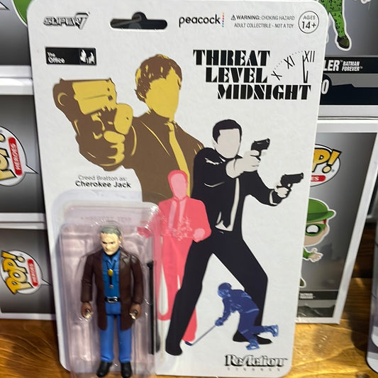 The Office Threat Level Midnight creed Cherokee Jack Super 7 reaction figure new