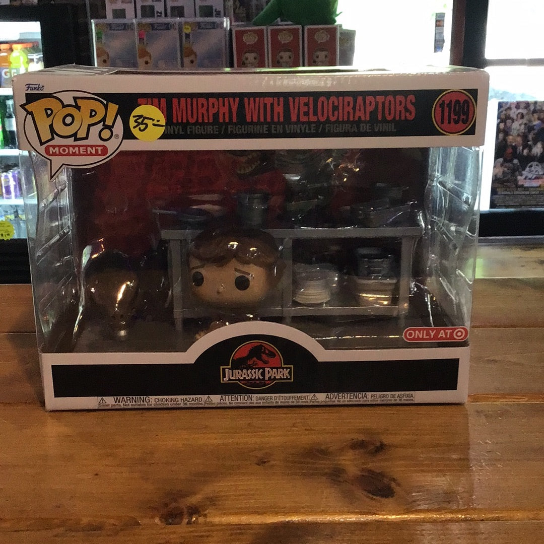 Jurassic Park Tim Murphy With Velociraptors 1199 Exclusive Funko Pop! Vinyl figure