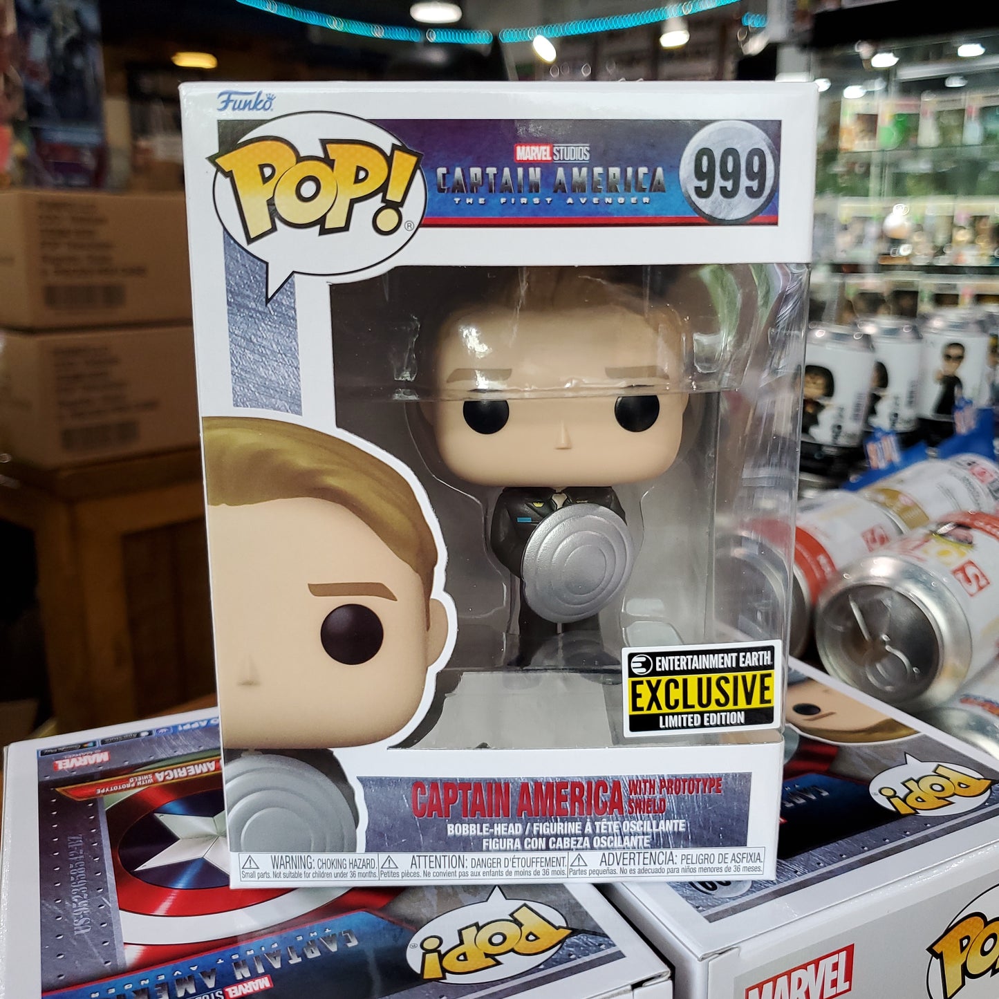 Captain America with Prototype Shield #999 - EE Exclusive Funko Pop Vinyl Figure