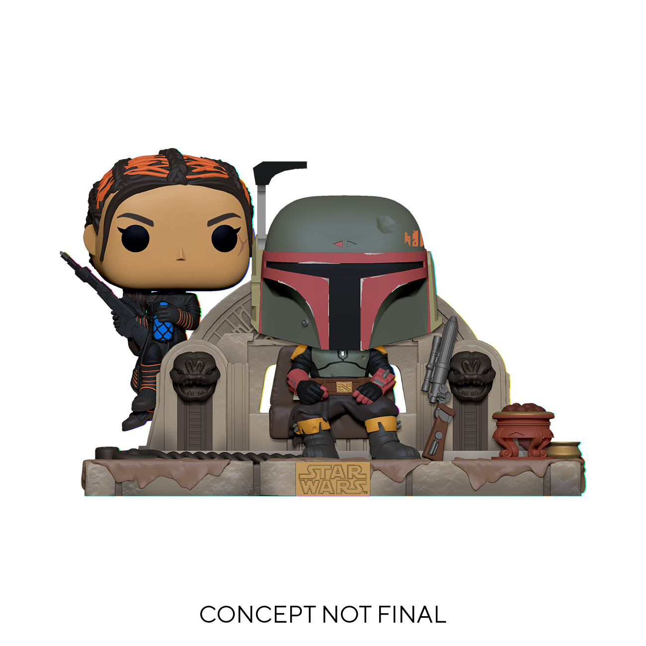 Star Wars: Book of Boba Fett - Boba Fett & Fennec on Throne #486 - Funko Pop! Vinyl Figure