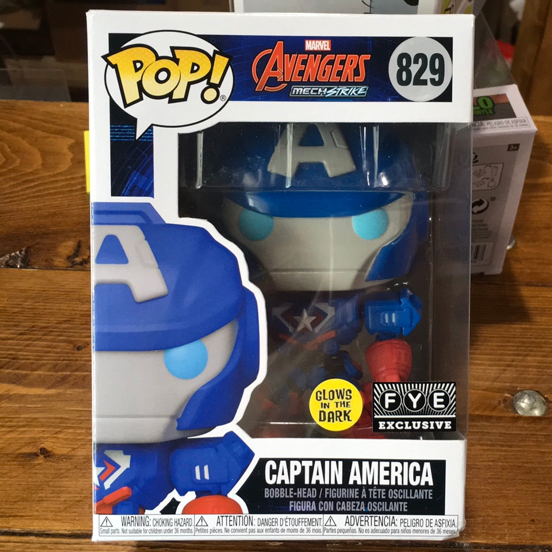 Marvel Mechstrike Captain America 829 Glow Exclusive Funko Pop! Vinyl figure