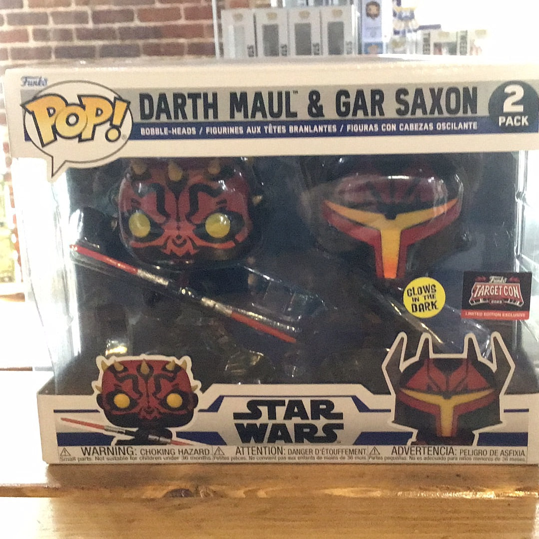 Star Wars- Darth Maul & Gar Saxon GITD Target Con 2pack Deluxe Figure Funko Pop! Vinyl ESB