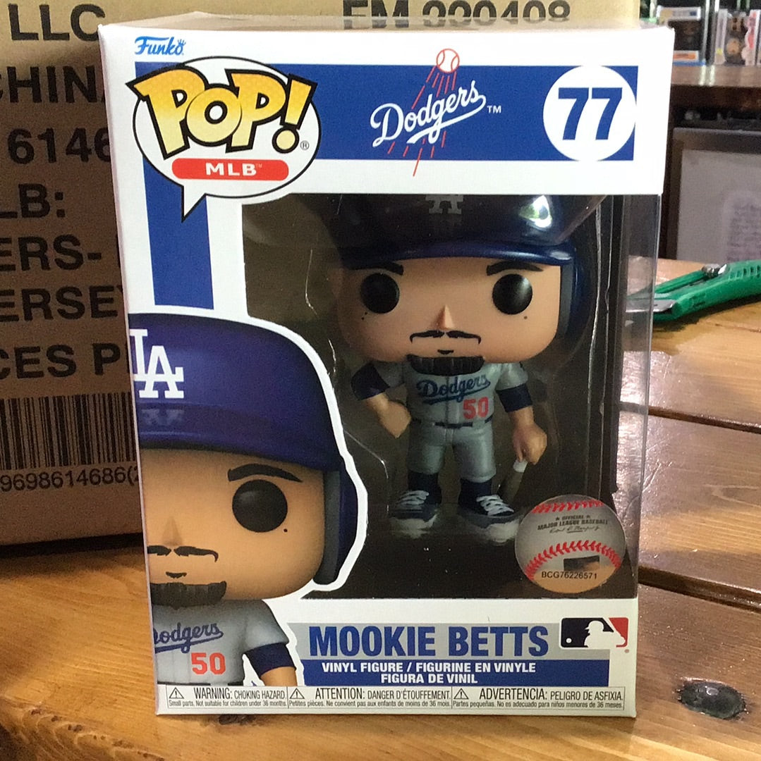 MLB Dodgers - Mookie Betts Gray Jersey #77 - Funko Pop! Vinyl Figure (Sports)