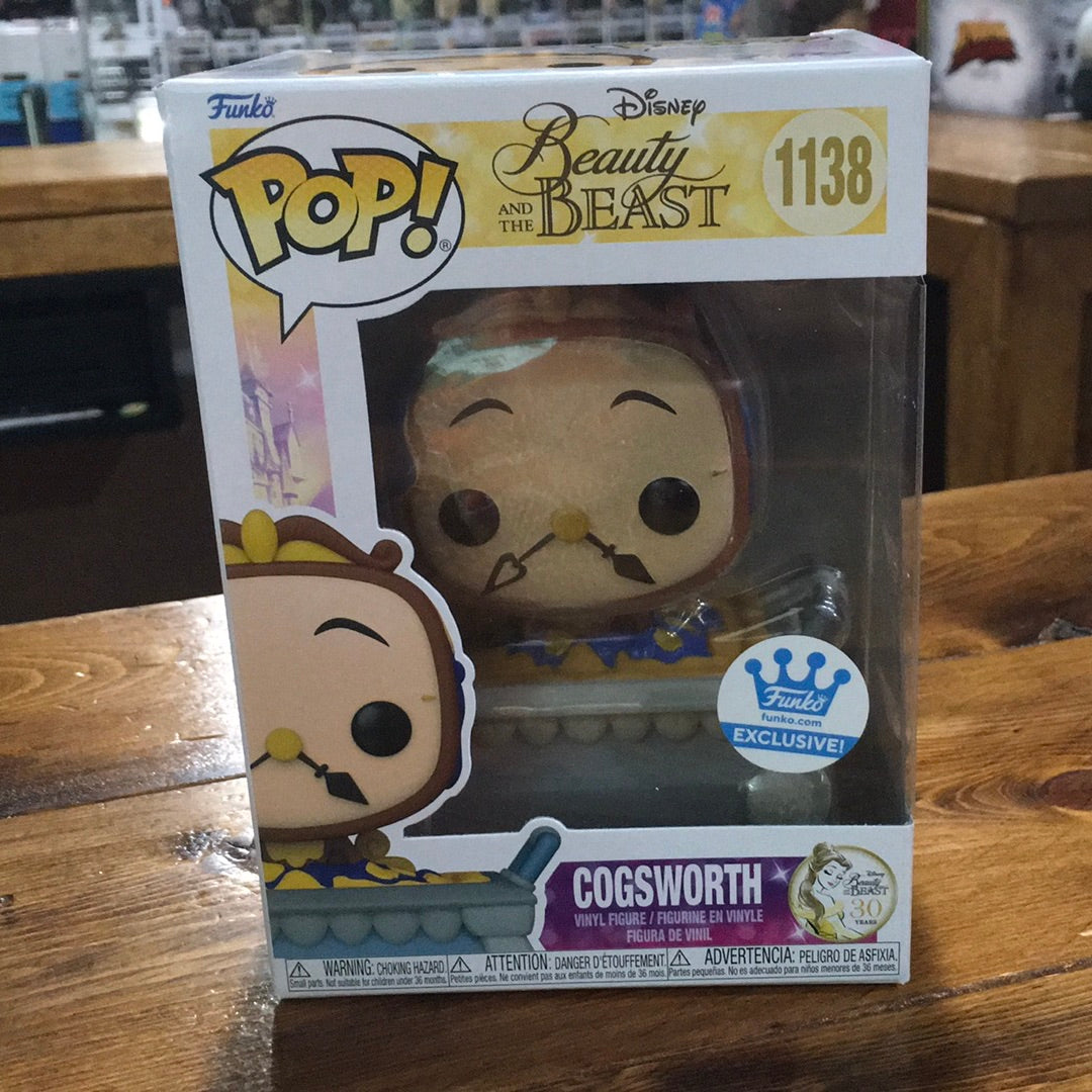 Disney beauty and the beast cogsworth exclusive Funko Pop! Vinyl figure new