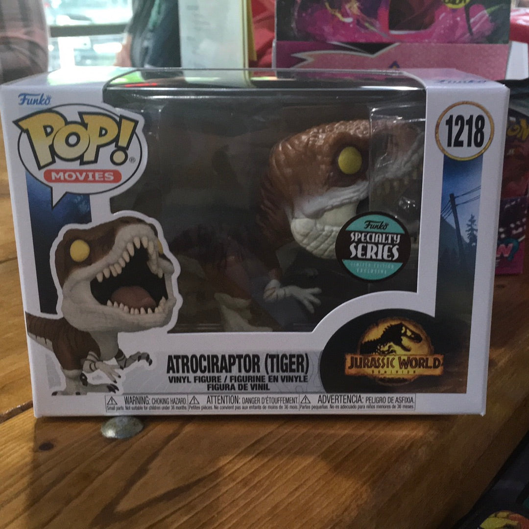 Jurassic World Dominion - Atrociraptor Tiger #1218 Specialty Series Funko Pop! Movies Vinyl Figure