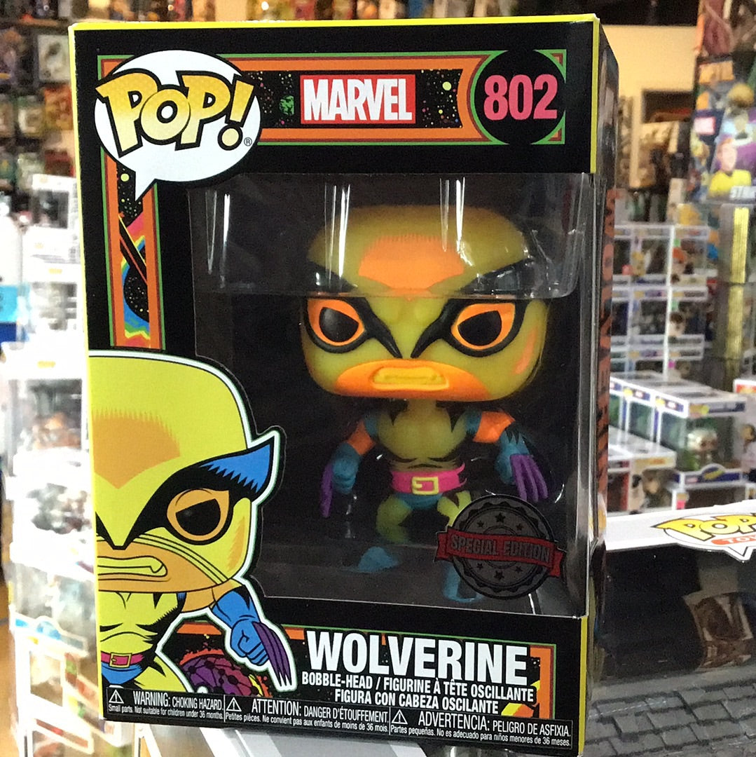Marvel Wolverine black light 802 exclusive Funko Pop! Vinyl figure