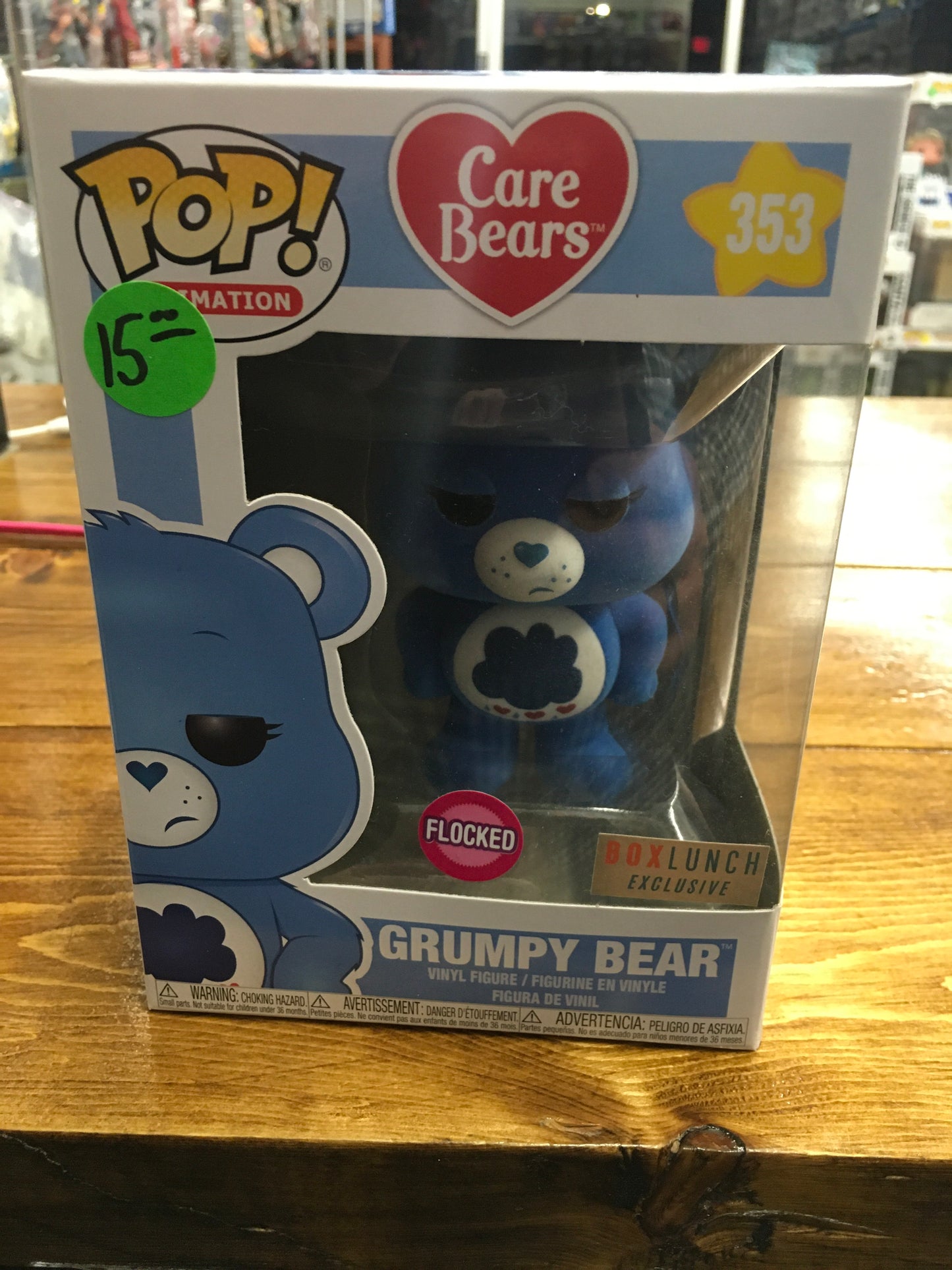 Care Bears Grumpy Bear Flocked Funko Pop! Vinyl figure