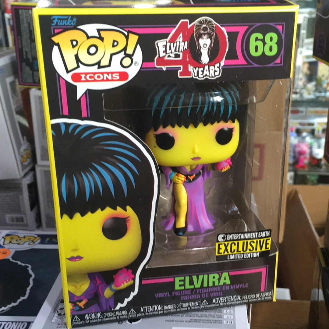 Elvira #68 - Blacklight Exclusive Funko Pop Figure (ad icons)