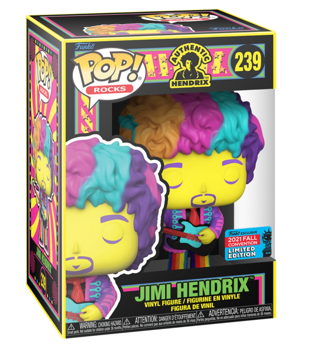 Jimi Hendrix #239 - Blacklight Exclusive Funko Pop Rocks Vinyl Figure rocjs