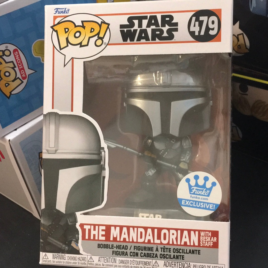 Star Wars Mandalorian with Beskar staff 491 exclusive Funko Pop! Vinyl figure