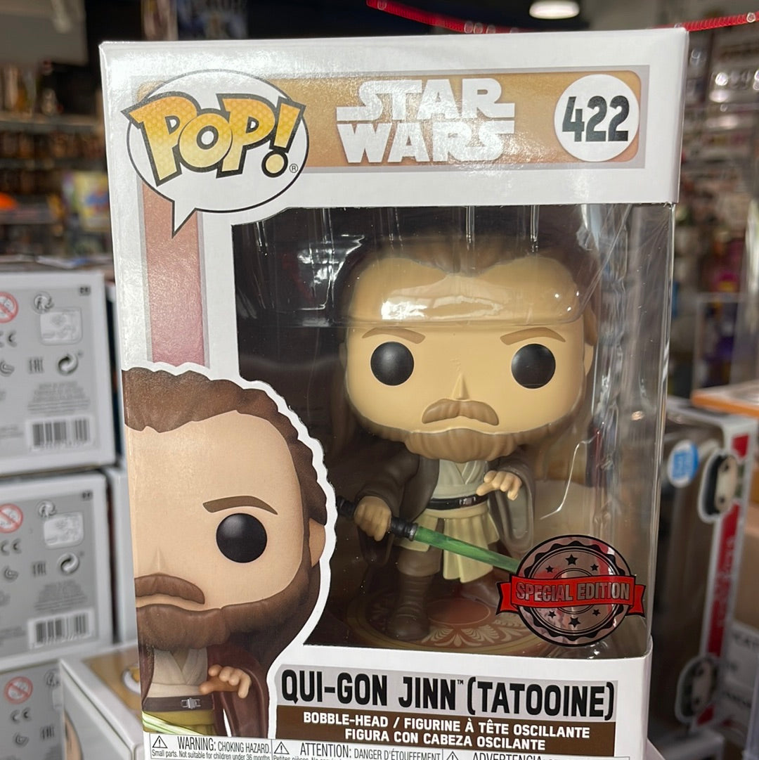 Star Wars - Qui-gon Jinn #422 - Tatooine Exclusive Funko Pop! Vinyl Bobble-Head
