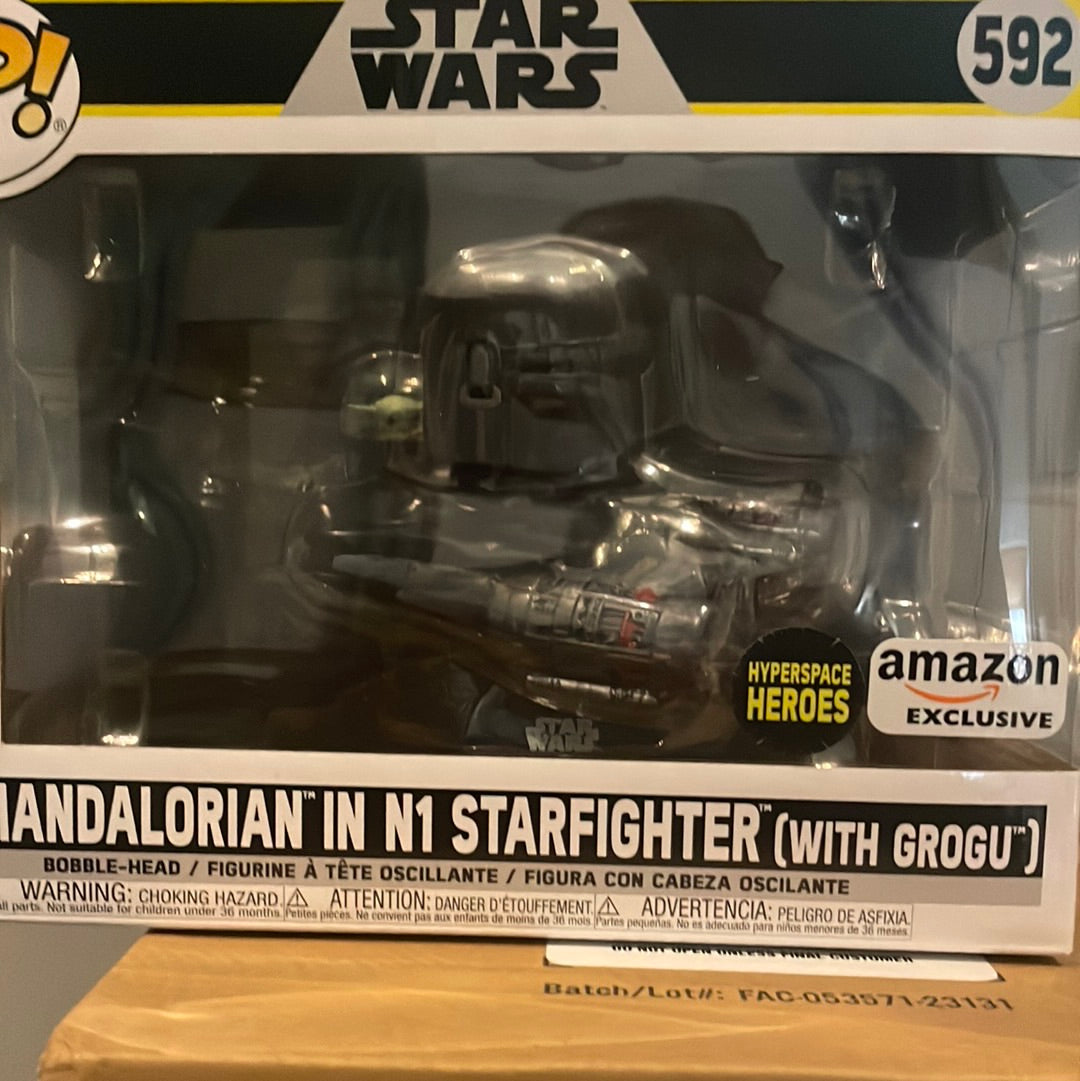 Star Wars Mandalorian N1 starfighter with Grogu Funko Pop! Vinyl figure
