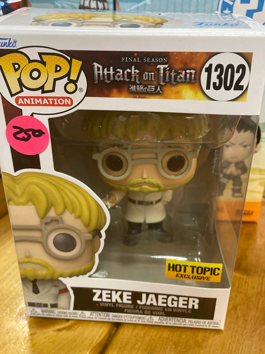Aot attack on titan Zeke Jaeger 1302 exclusive Funko Pop! Vinyl figure Anime