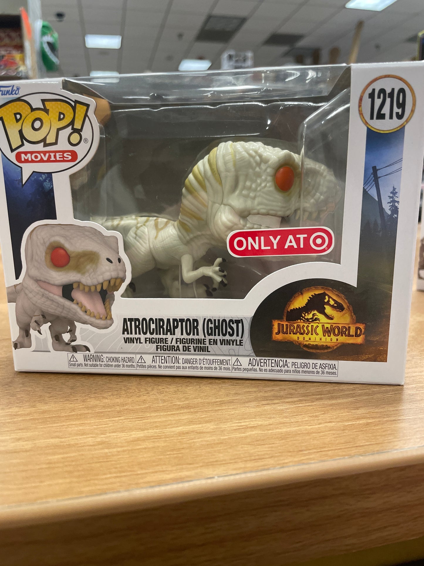 Jurassic World Dominion - Atrociraptor ghost 1219 exclusive unko Pop! Movies Vinyl Figure