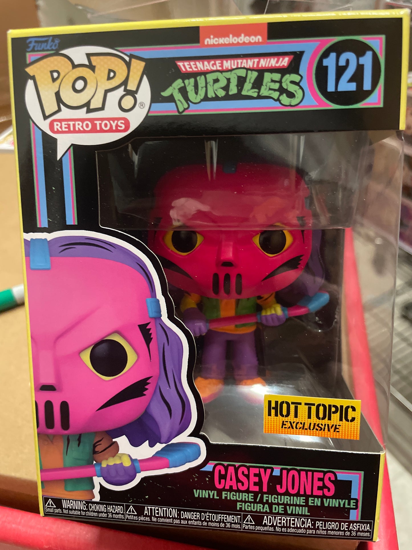 TMNT Casey Jones 121 Blacklight exclusive Funko pop! Vinyl figure cartoon