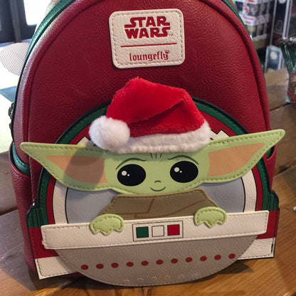 Star Wars Christmas Santa Grogu Exclusive Mini Backpack by Loungefly Mandalorian