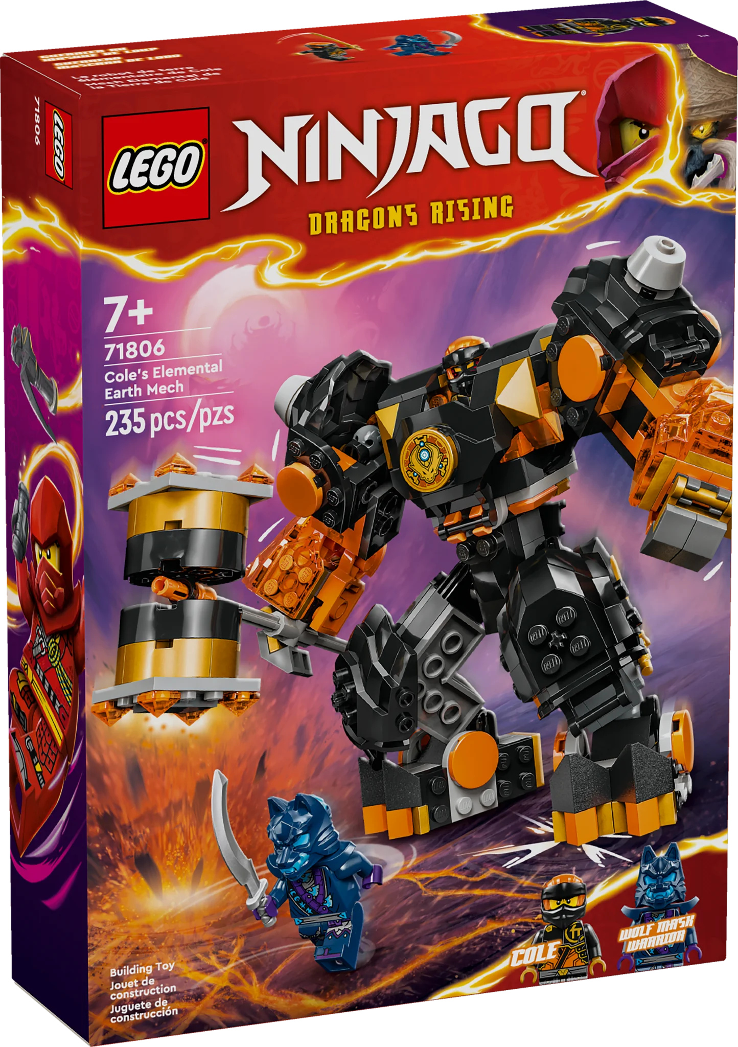 Lego NINJAGO® Cole’s Elemental Earth Mech Toy 71806