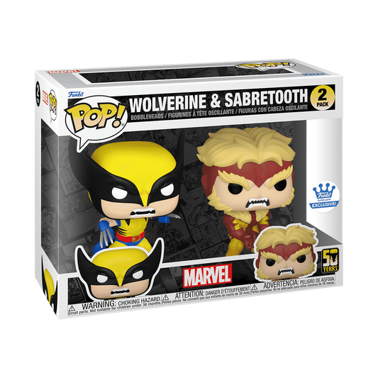 Marvel Xmen Wolverine vs Sabretooth 2-Pack- Funko Pop! Vinyl Figure