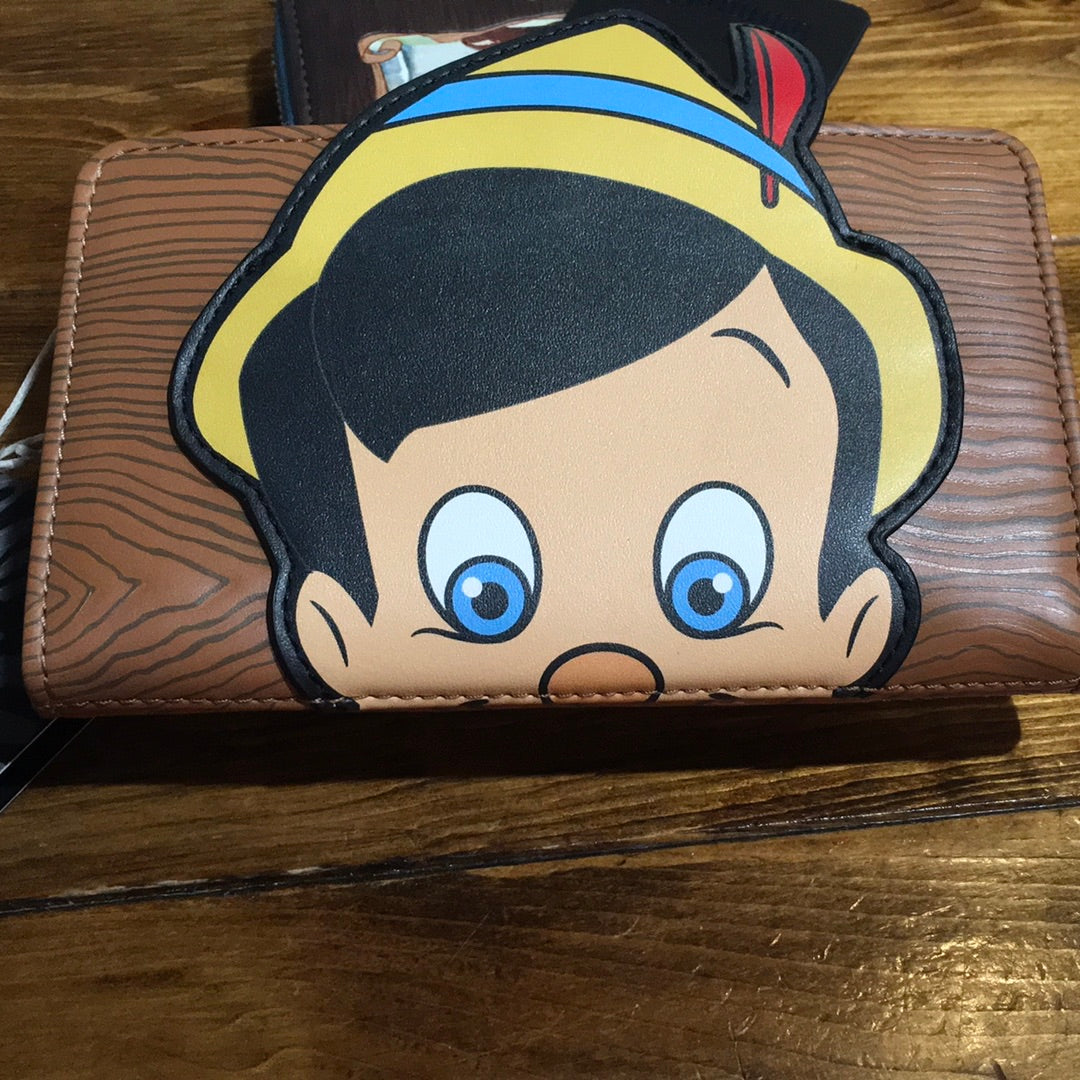 Pinocchio face Jiminy Cricket Wallet by Loungefly Disney