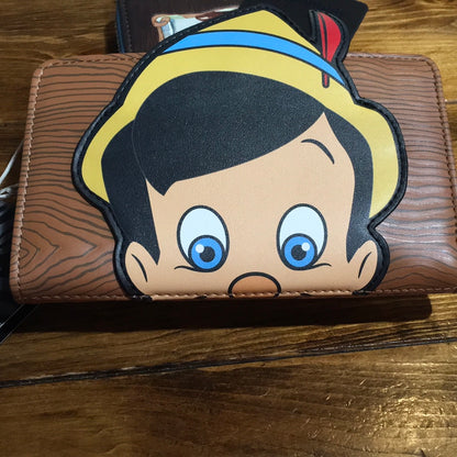 Pinocchio face Jiminy Cricket Wallet by Loungefly Disney