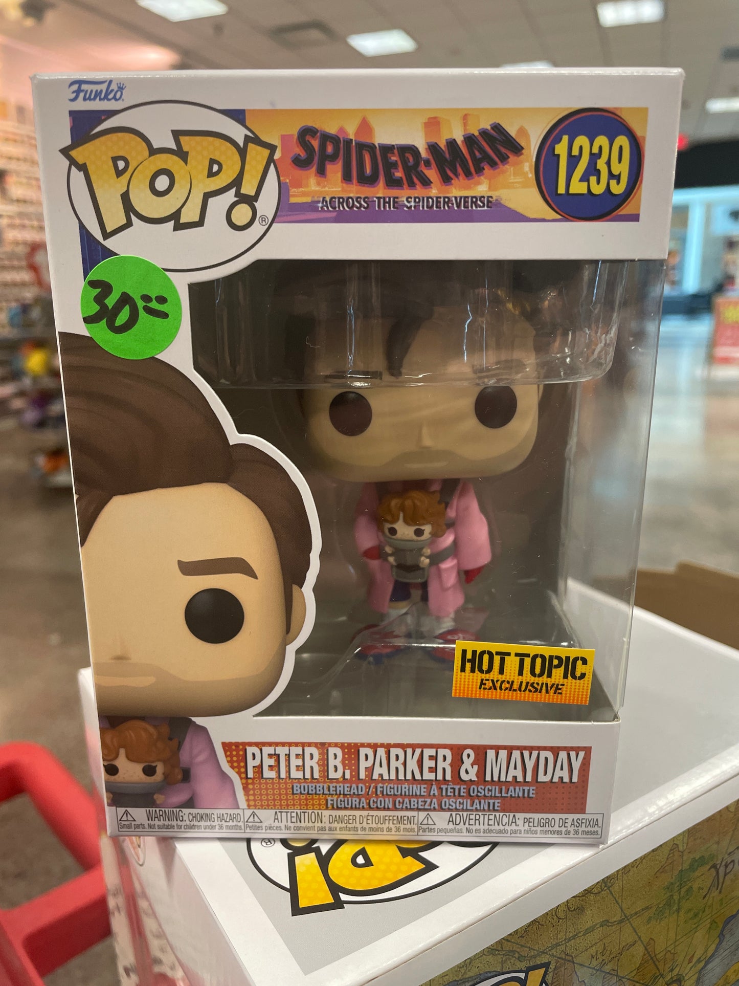 Marvel across the Spiderverse Peter B. Parker & Mayday 1239 Hot Topic exclusive Funko Pop! Vinyl figure new