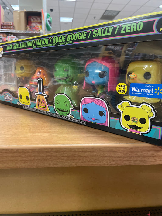 NBC Disney Nightmare Before Christmas Blacklight 5 pack exclusive - Funko Pop Vinyl Figure