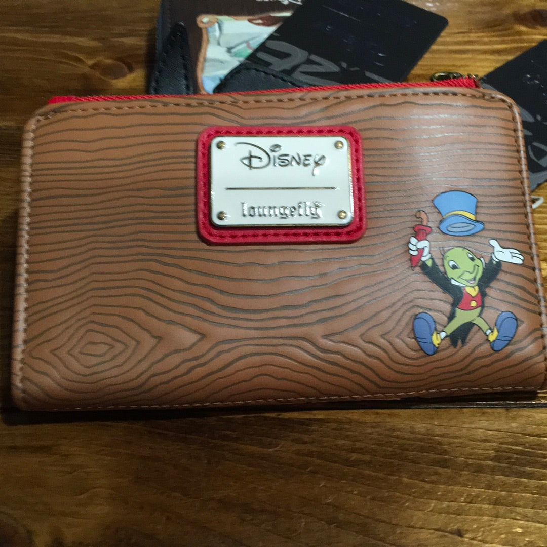 Pinocchio face Jiminy Cricket Wallet by Loungefly Disney