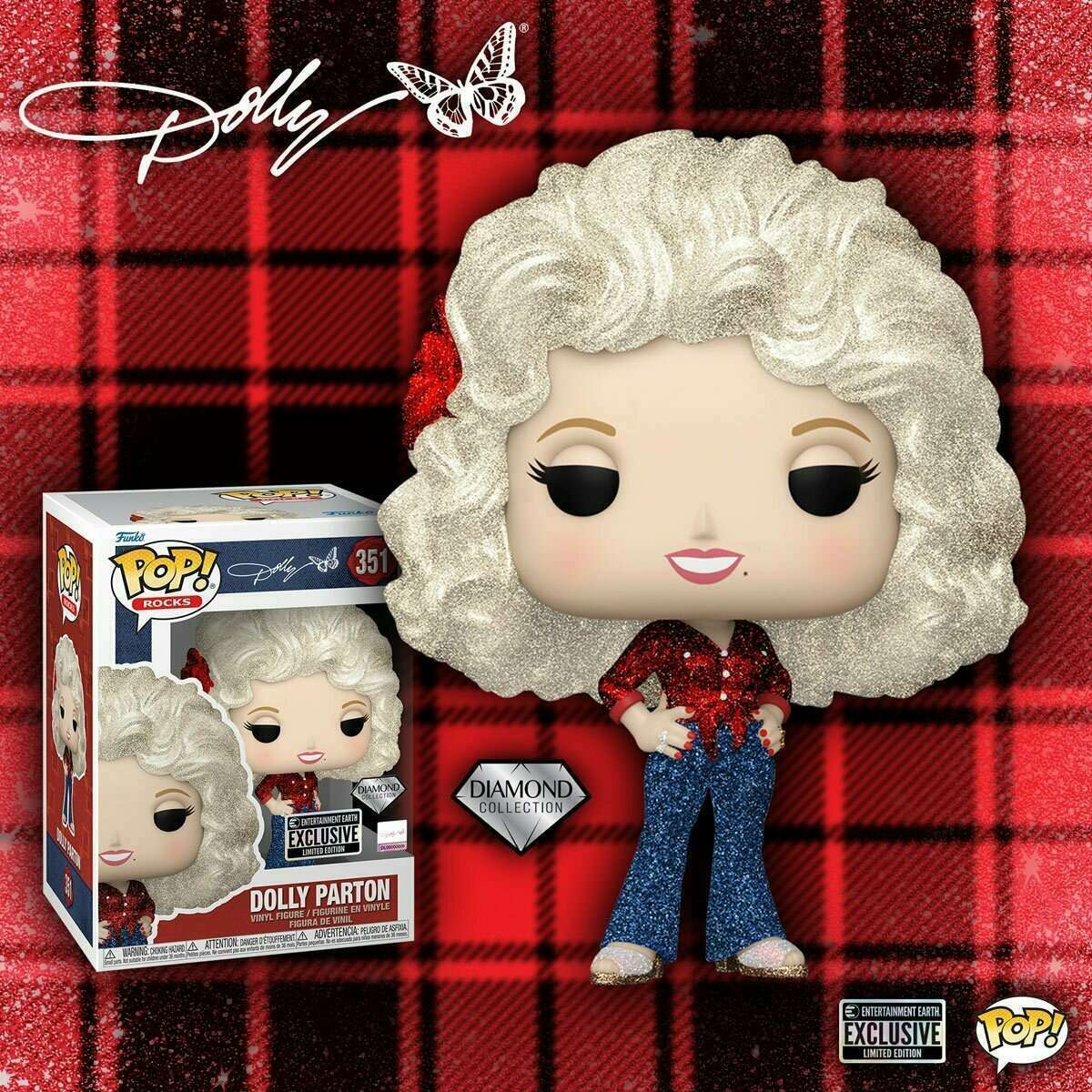 Dolly Parton #351- Funko GLITTER Exclusive Funko Pop! Vinyl Figure (Rocks)