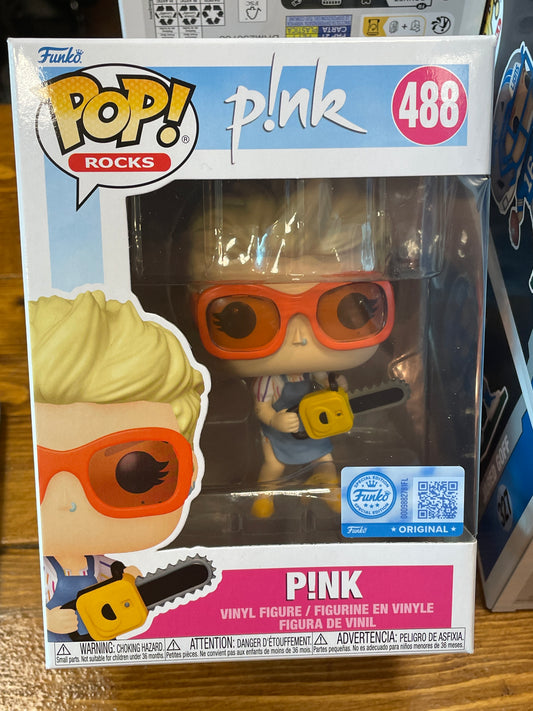 Rocks Pink w chainsaw 488 exclusive Funko Pop! Vinyl Figure