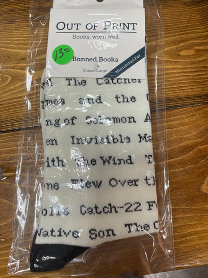 Out of Print- Read Banned Books Socks