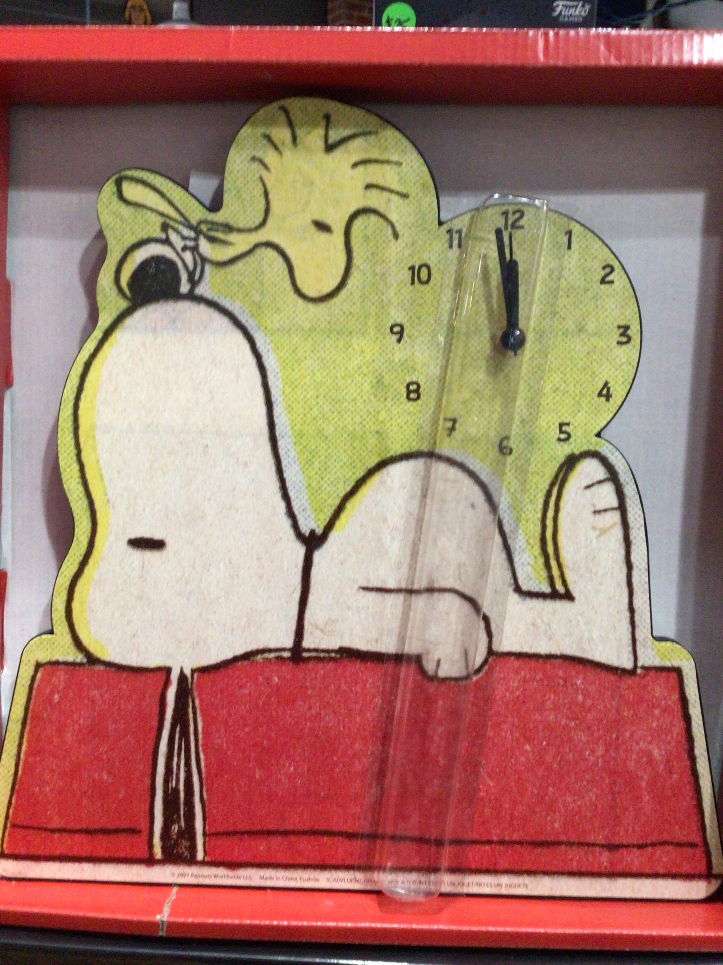 Peanuts Snoopy and Woodstock hanging wall clock