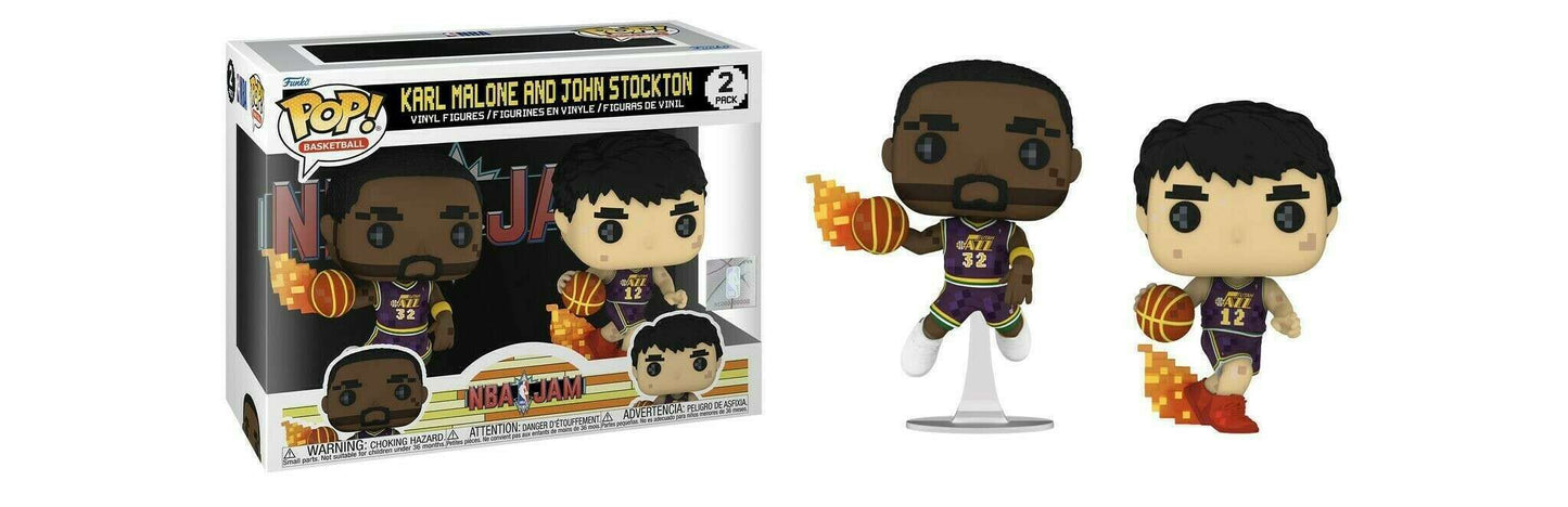 NBA Jam - Karl Malone and John Stockton - Funko Pop Vinyl 2-Pack (Sports)