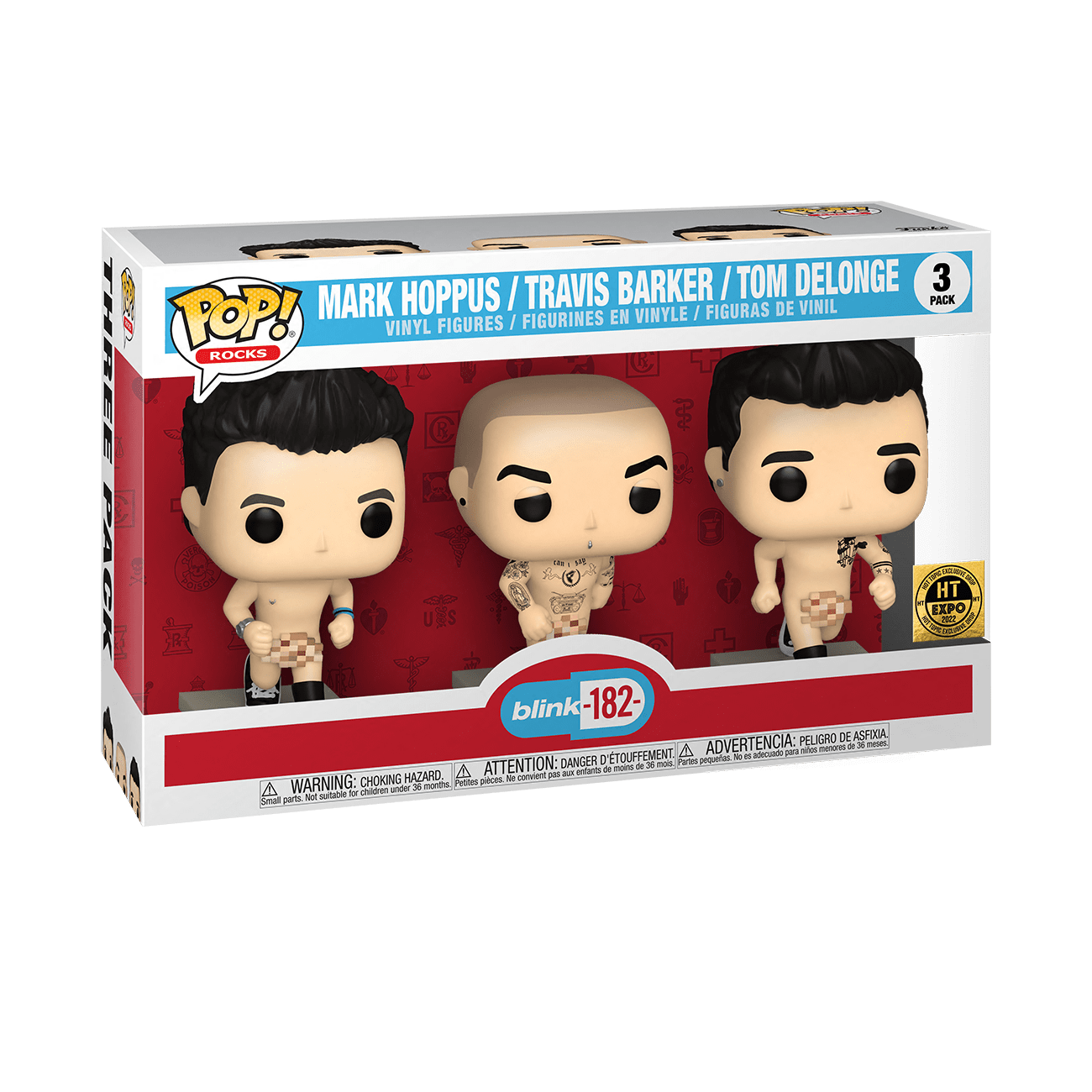 Blink 182 (Mark Hoppus / Travis Barker / Tom Delonge) - Exclusive Funko Pop! 3-Pack (Rocks)