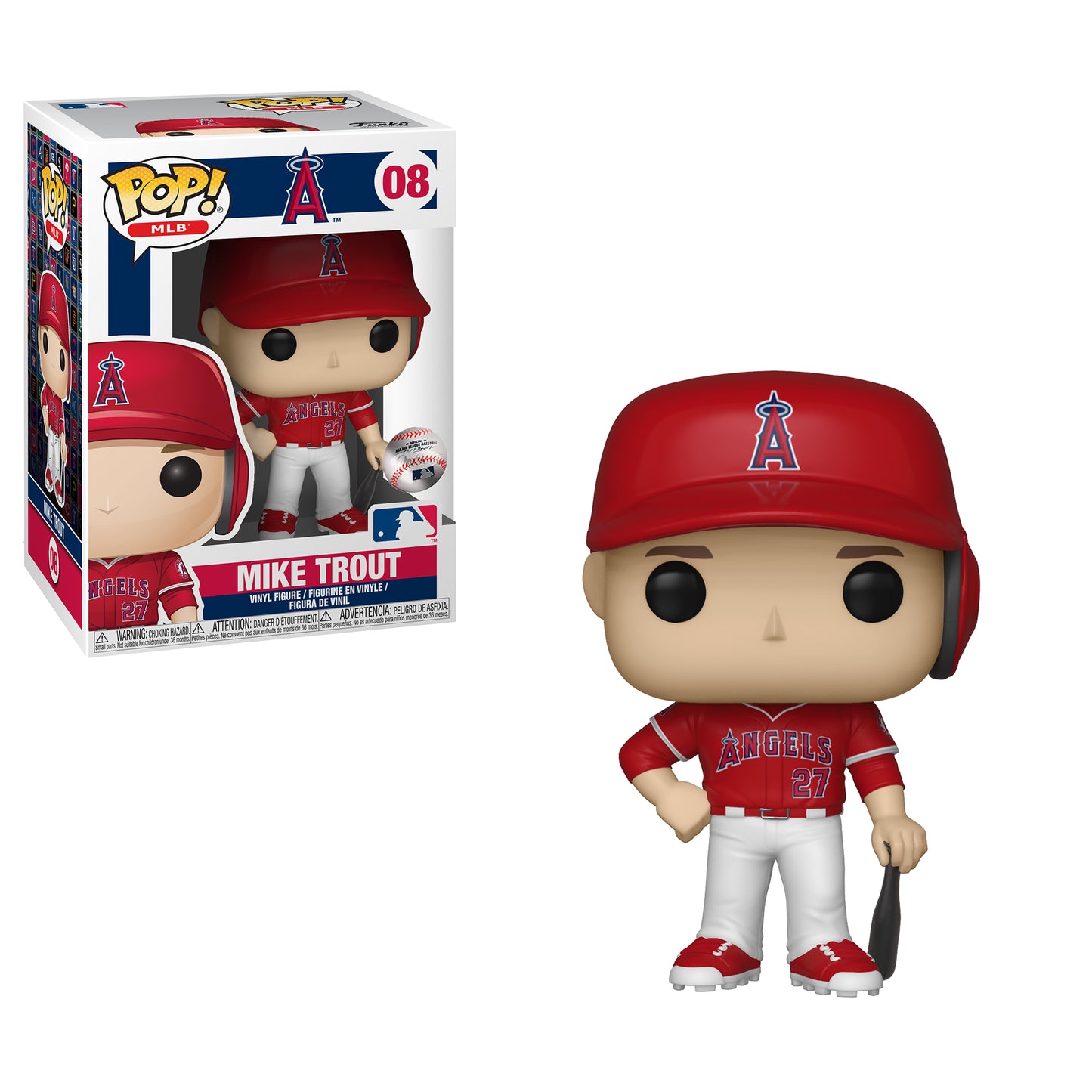 MLB Angels - Mike Trout #08 (Red Jersey) - Funko Pop Vinyl Figure (sports)