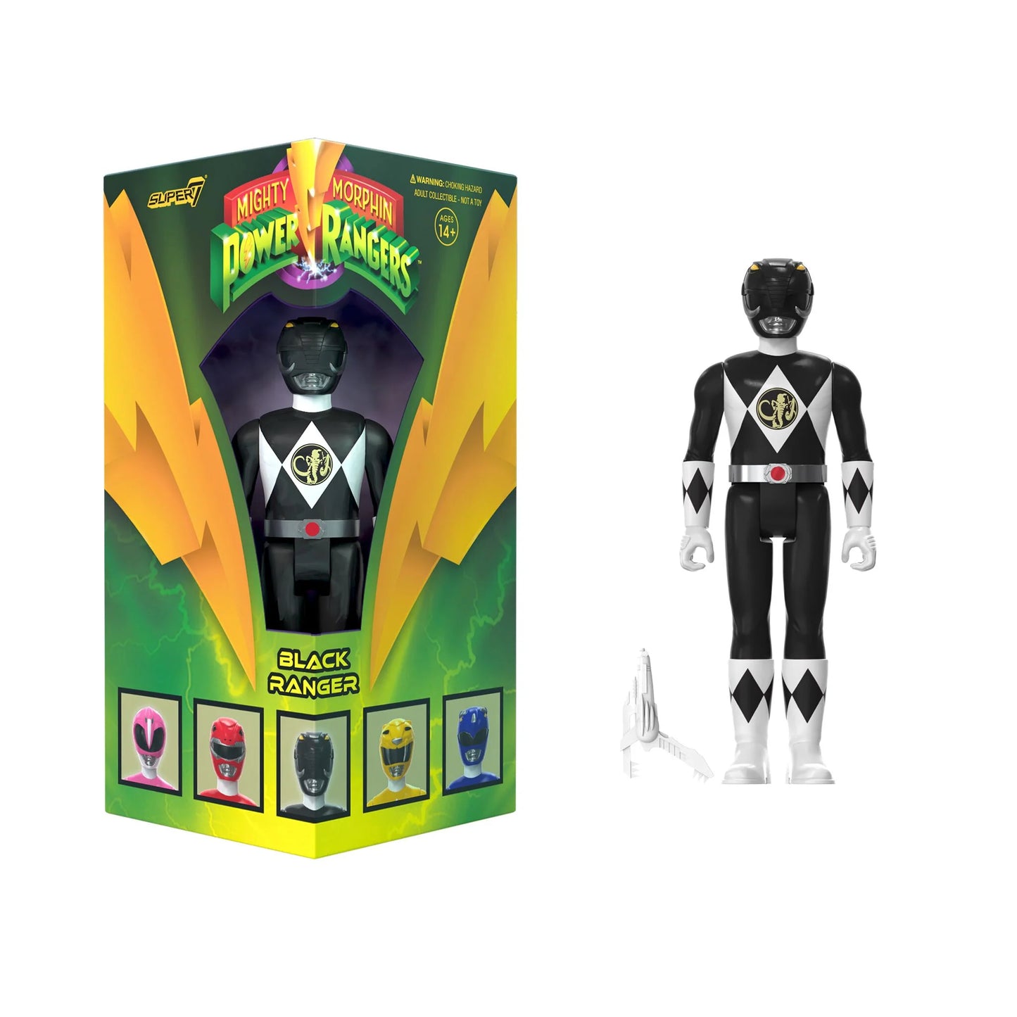 MMPR - Black Ranger (Triangle Box) - Super 7 Action Figure