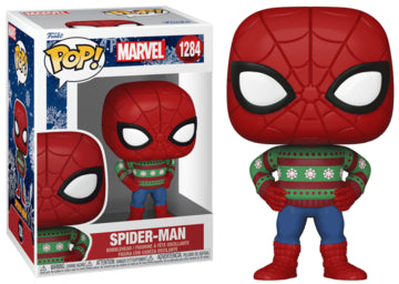 Marvel holiday Spider-Man #1284 with sweater Funko pop vinyl figure
