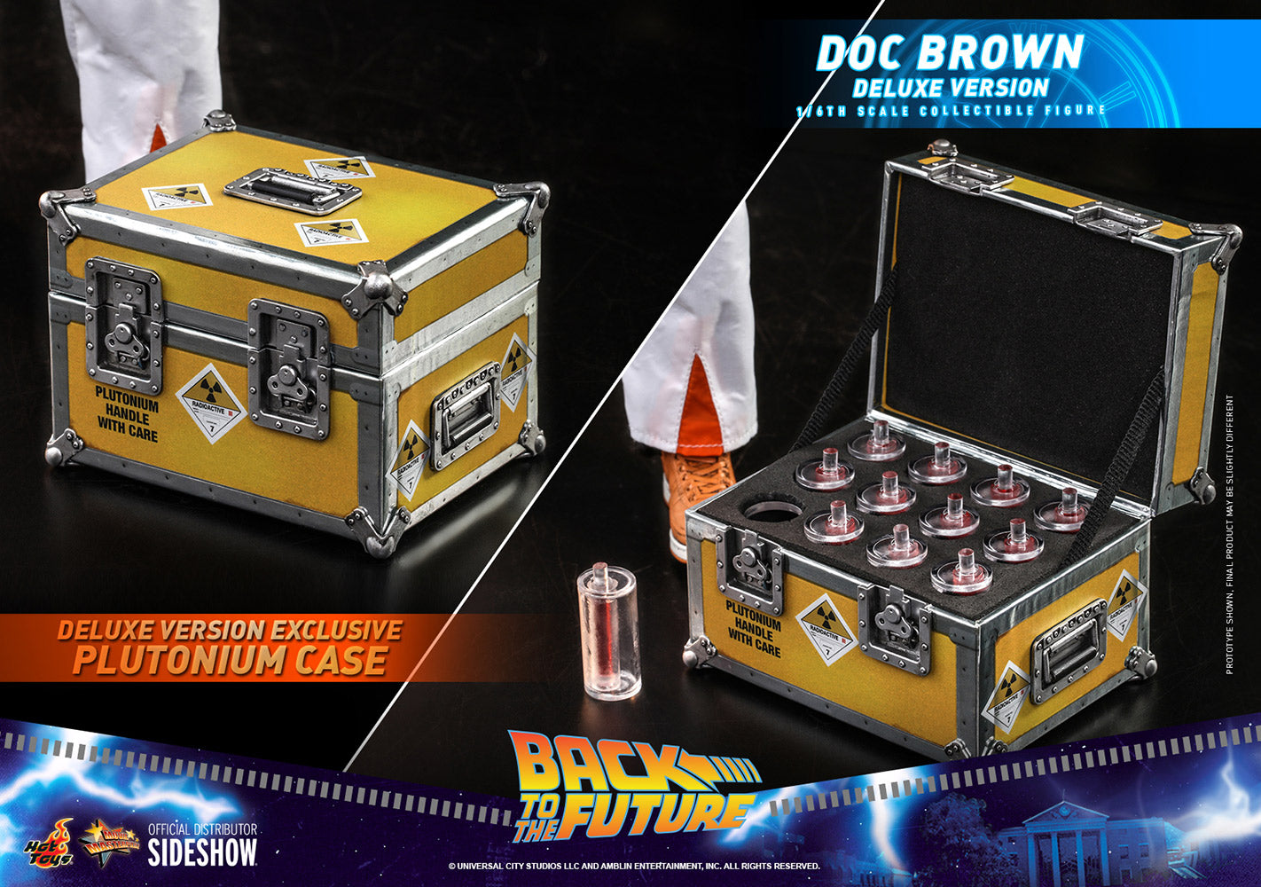 Hot Toys Sideshow Collectibles Back to the Future Doc Brown deluxe version Sixth Scale Figure