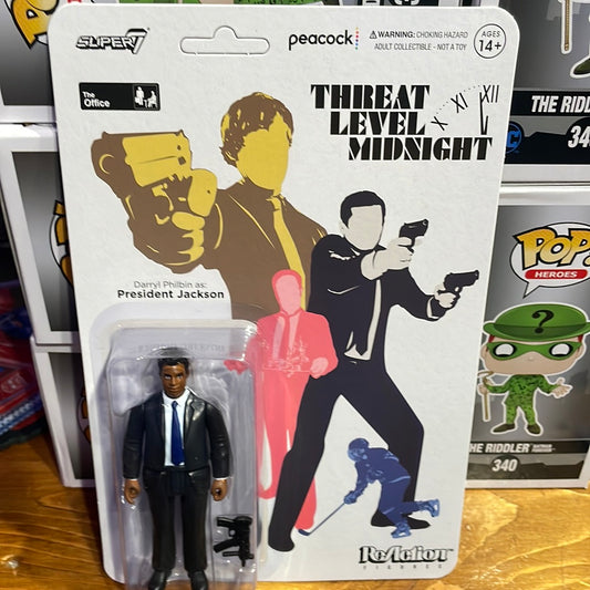 The Office Threat Level Midnight Darryl Philbin as President Jackson Super 7 reaction figure new