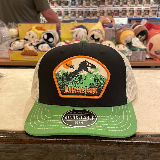 Bioworld Jurassic Park Logo embroidered Trucker hat Black