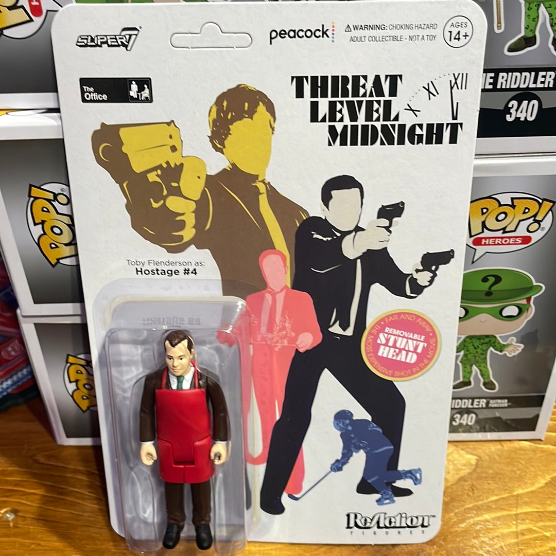 The Office Threat Level Midnight Toby Flenderson as Hostage #4 Super 7 reaction figure new