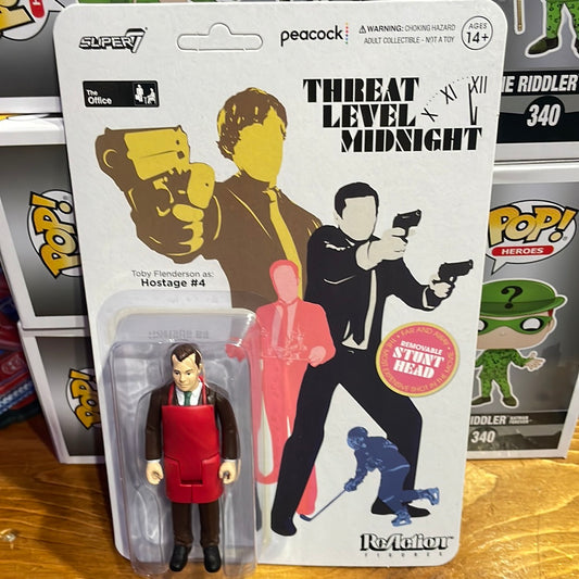 The Office Threat Level Midnight Toby Flenderson as Hostage #4 Super 7 reaction figure new