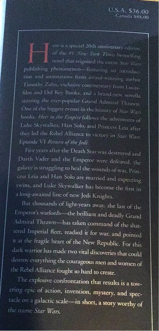 Star Wars: Heir to the Empire- Novel by Timothy Zahn